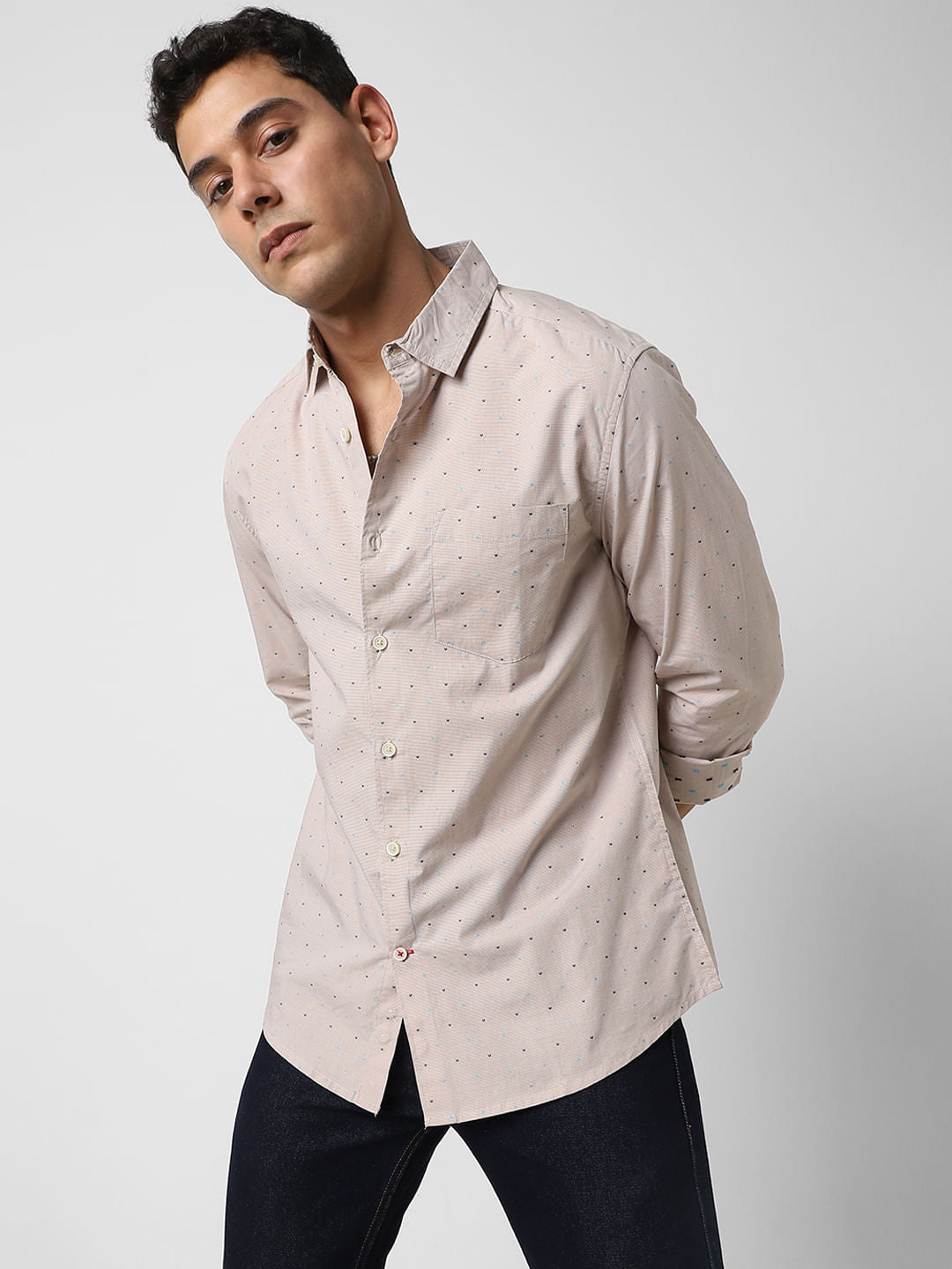 Beige Dobby Shirt