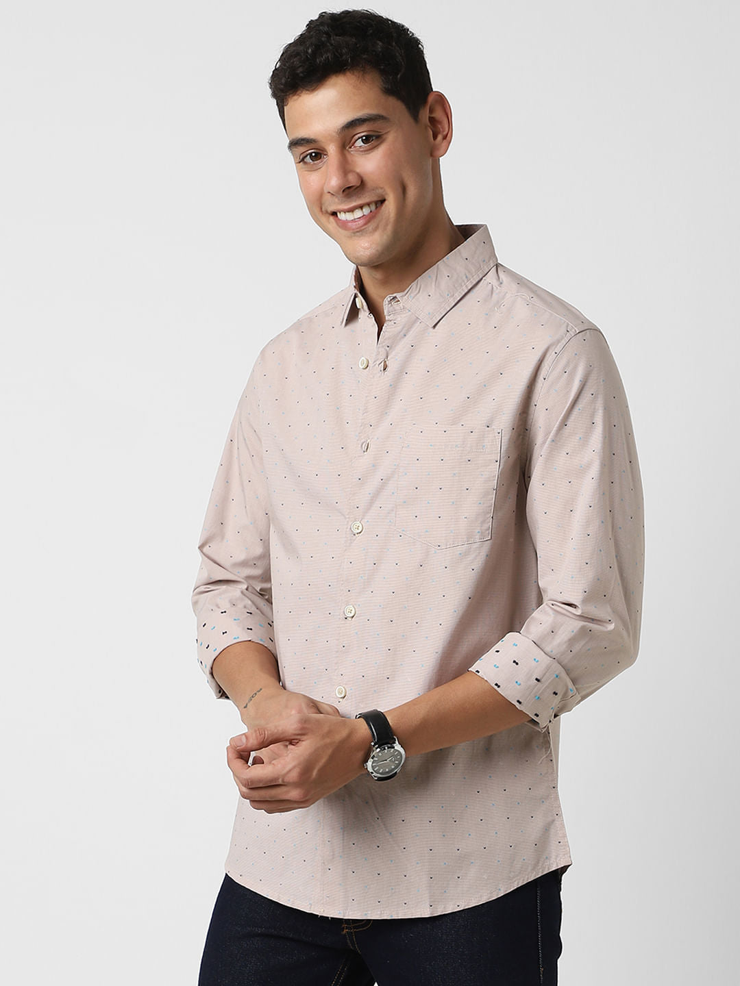 Beige Dobby Shirt