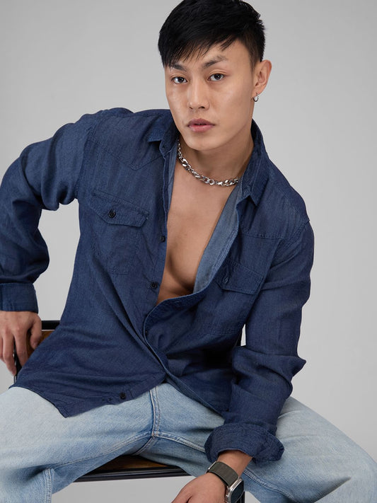 Double Pocket Denim Overshirt