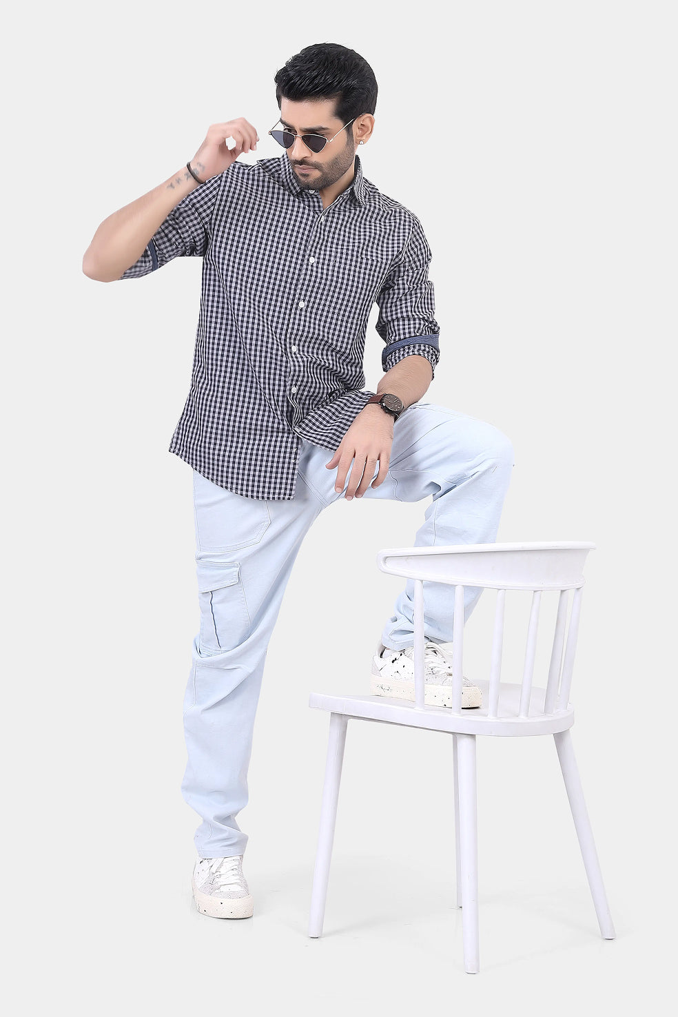 Black Gingham Checkered Shirt