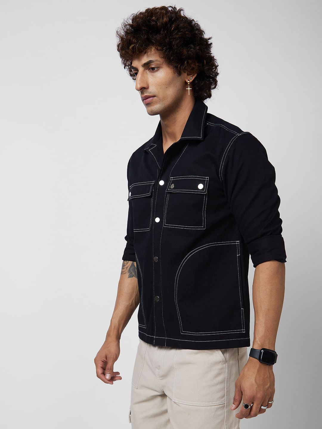 Jet Black 4 Pocket Shacket