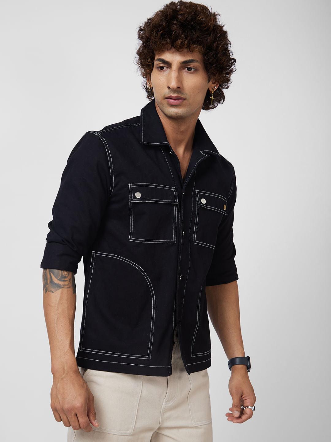 Jet Black 4 Pocket Shacket