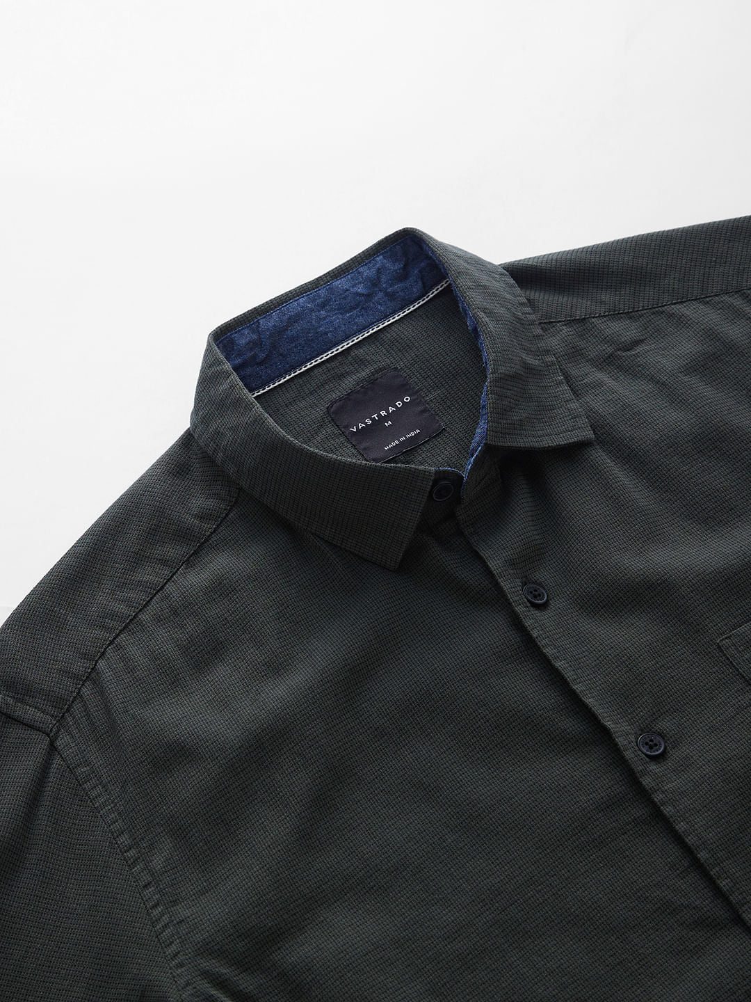 Olive Textured Casual Shirt