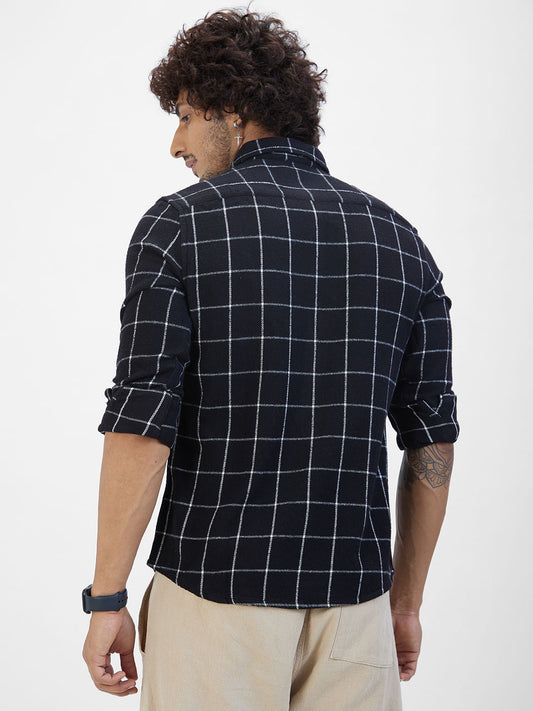 Black Flannel Checked Shirt