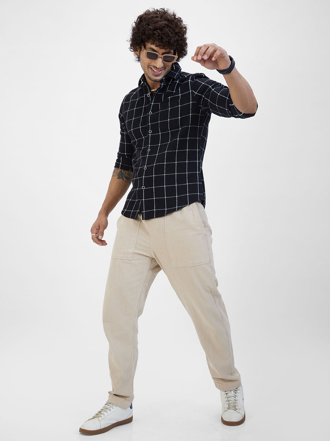 Black Flannel Checked Shirt