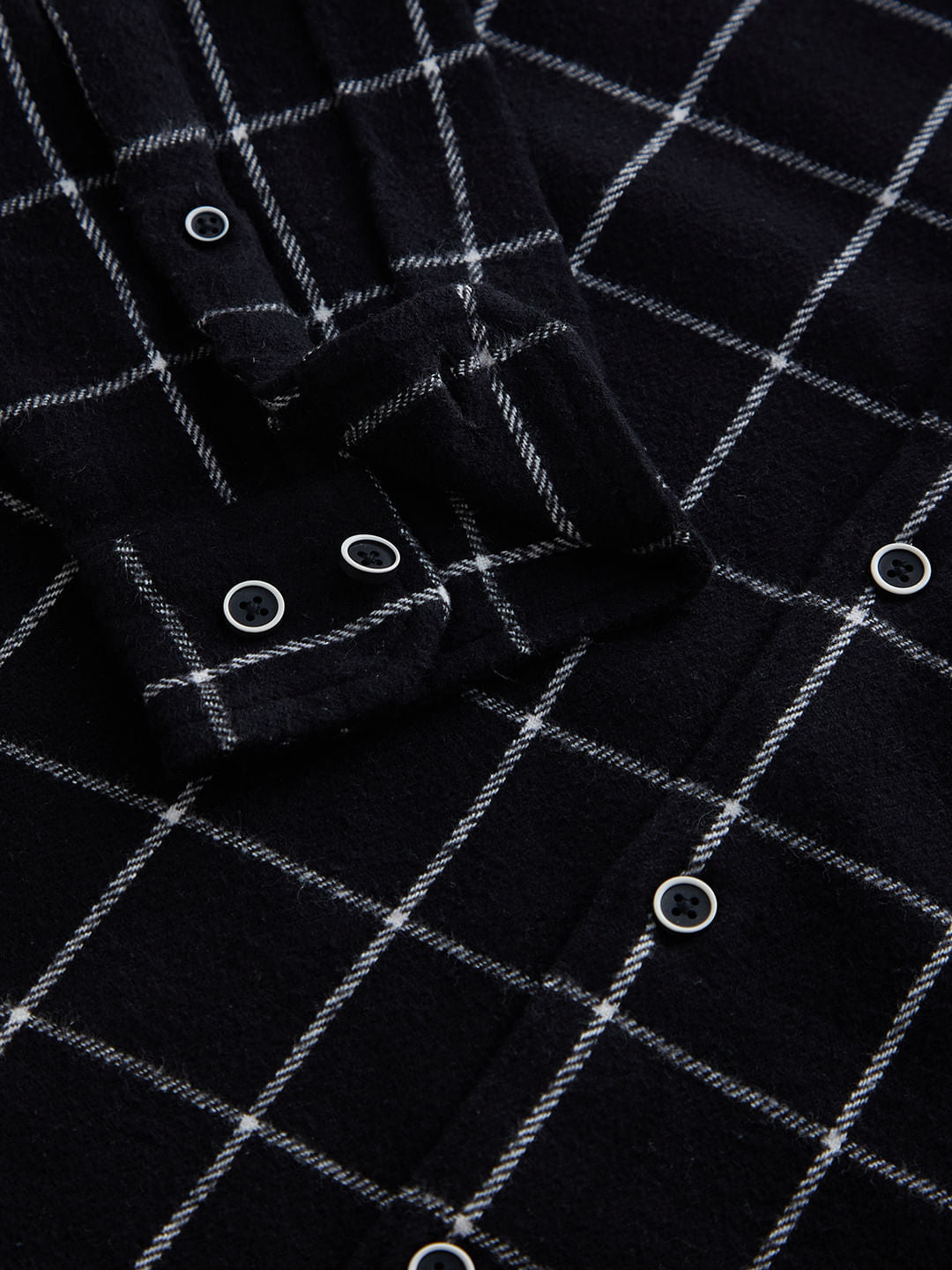 Black Flannel Checked Shirt