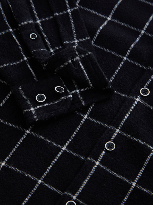 Black Flannel Checked Shirt