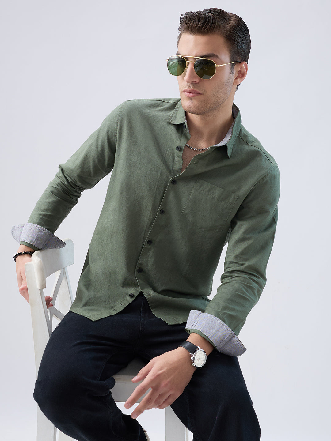 Solid Olive Shirt