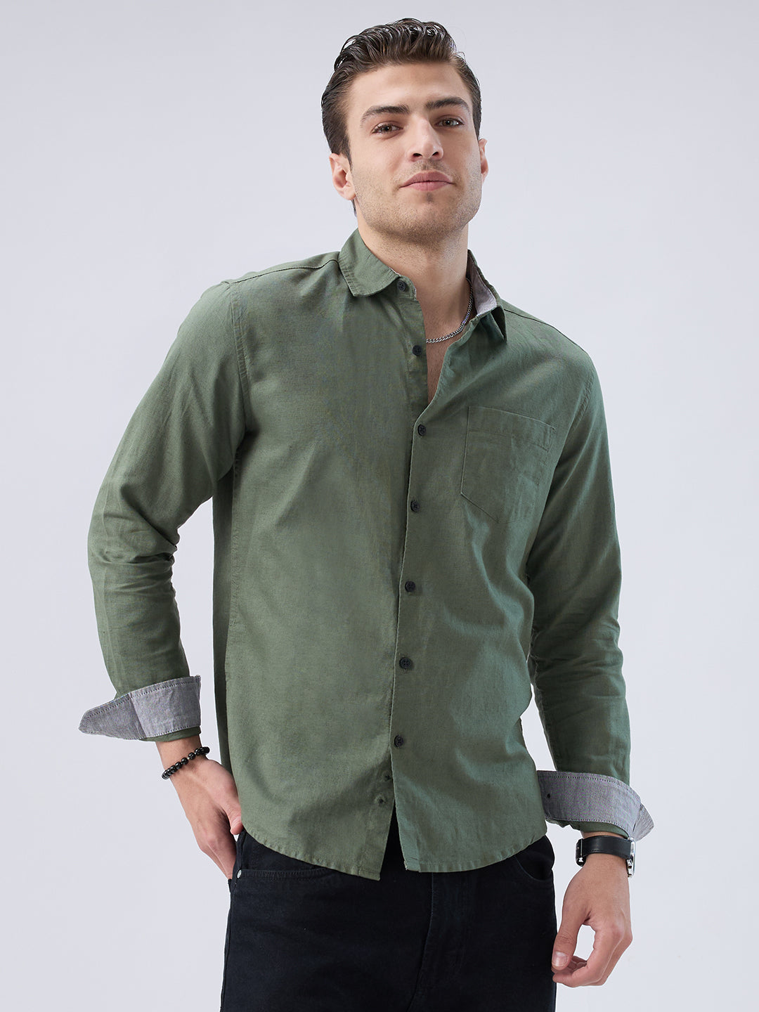 Solid Olive Shirt