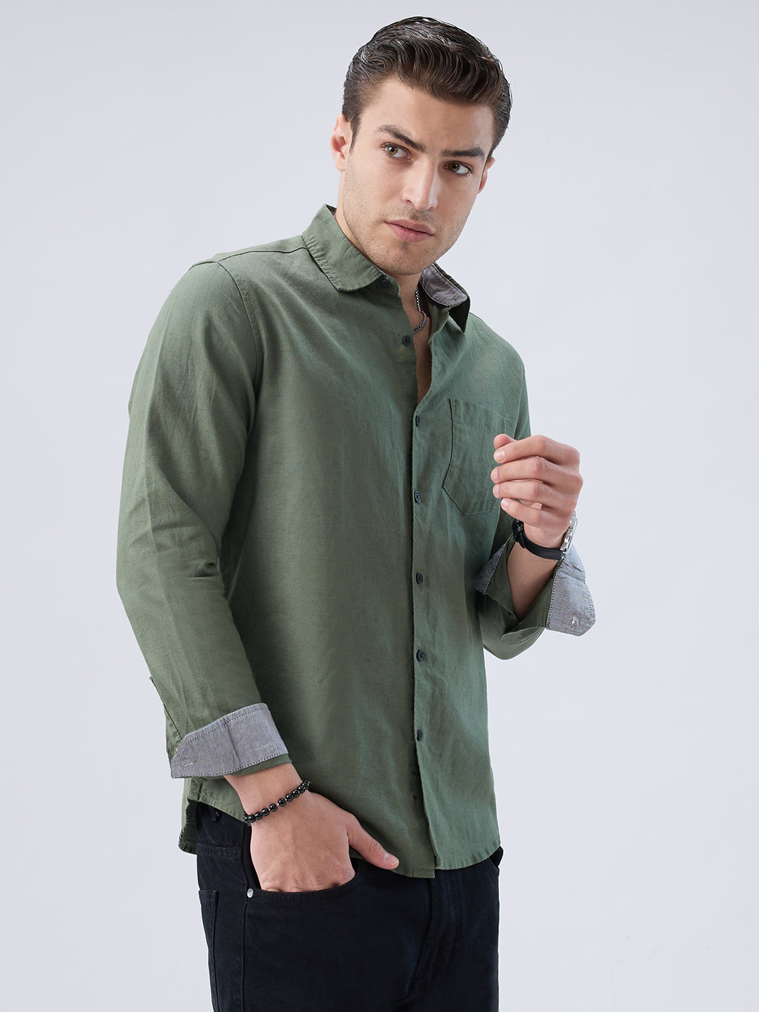 Solid Olive Shirt
