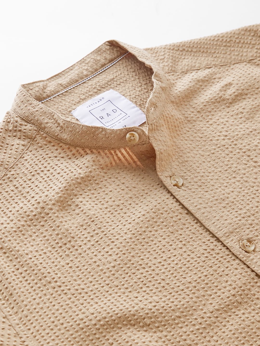 Camel Brown Seersucker Shirt