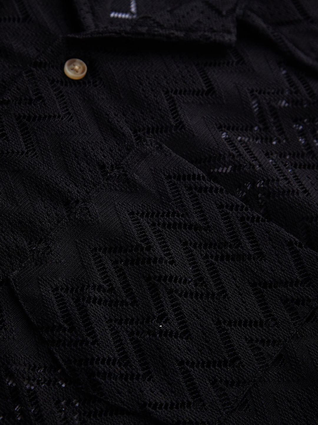 Classy Black Crochet Oversized Shirt