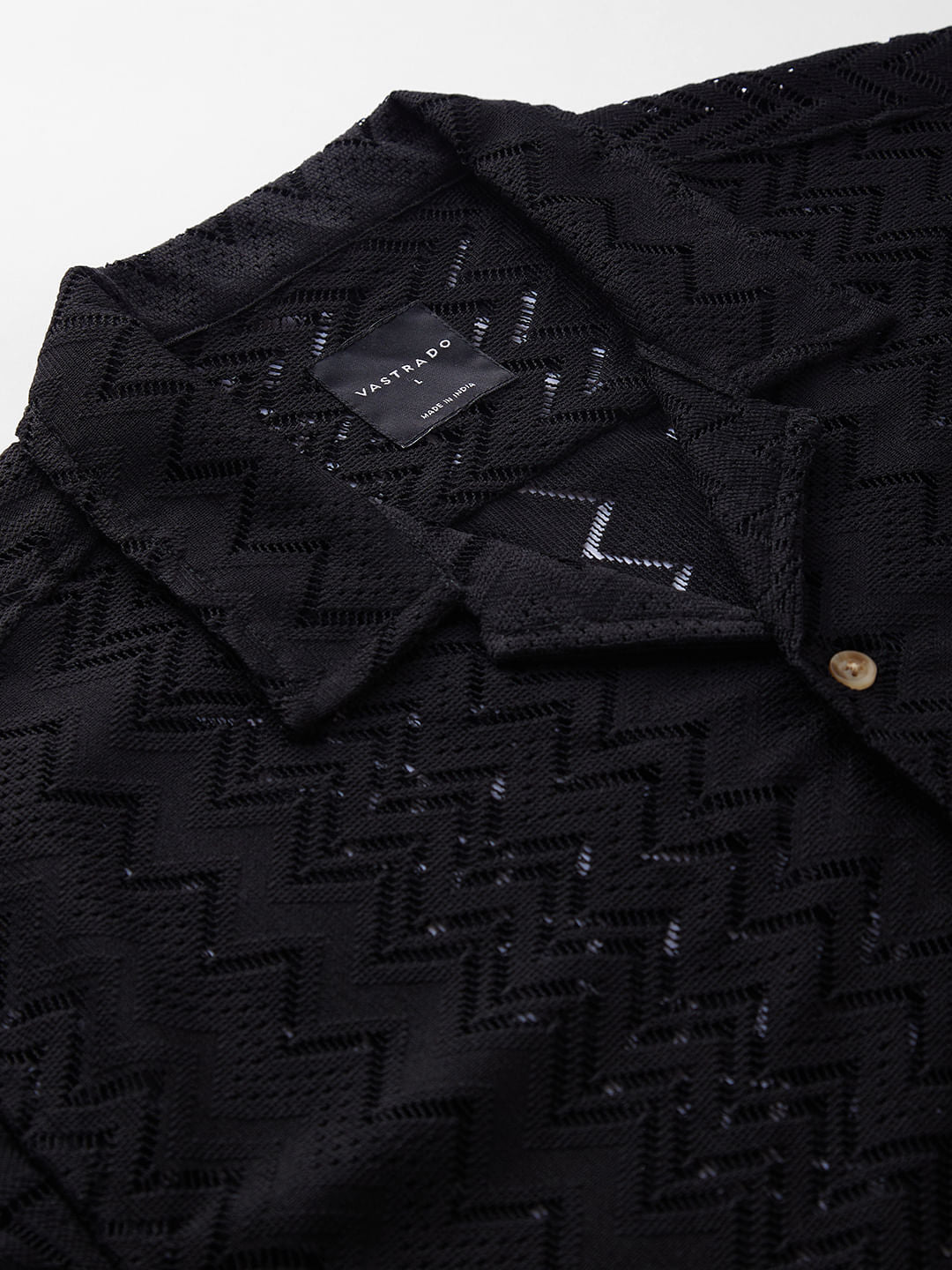Classy Black Crochet Oversized Shirt