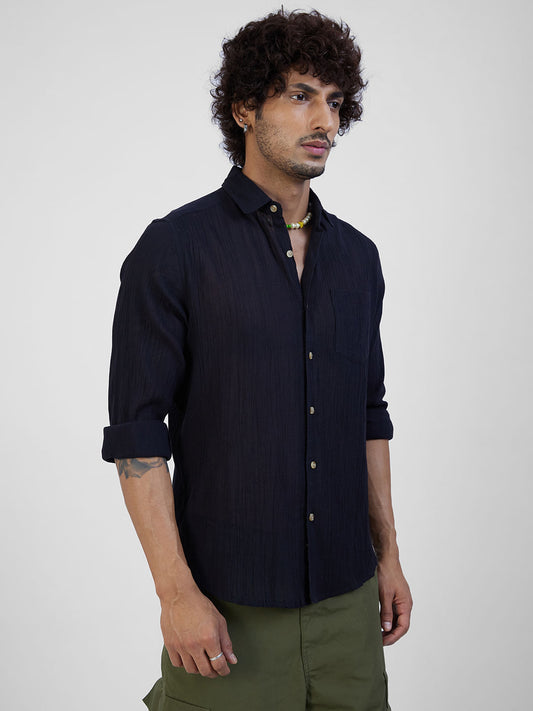 Classic Black Crepe Shirt