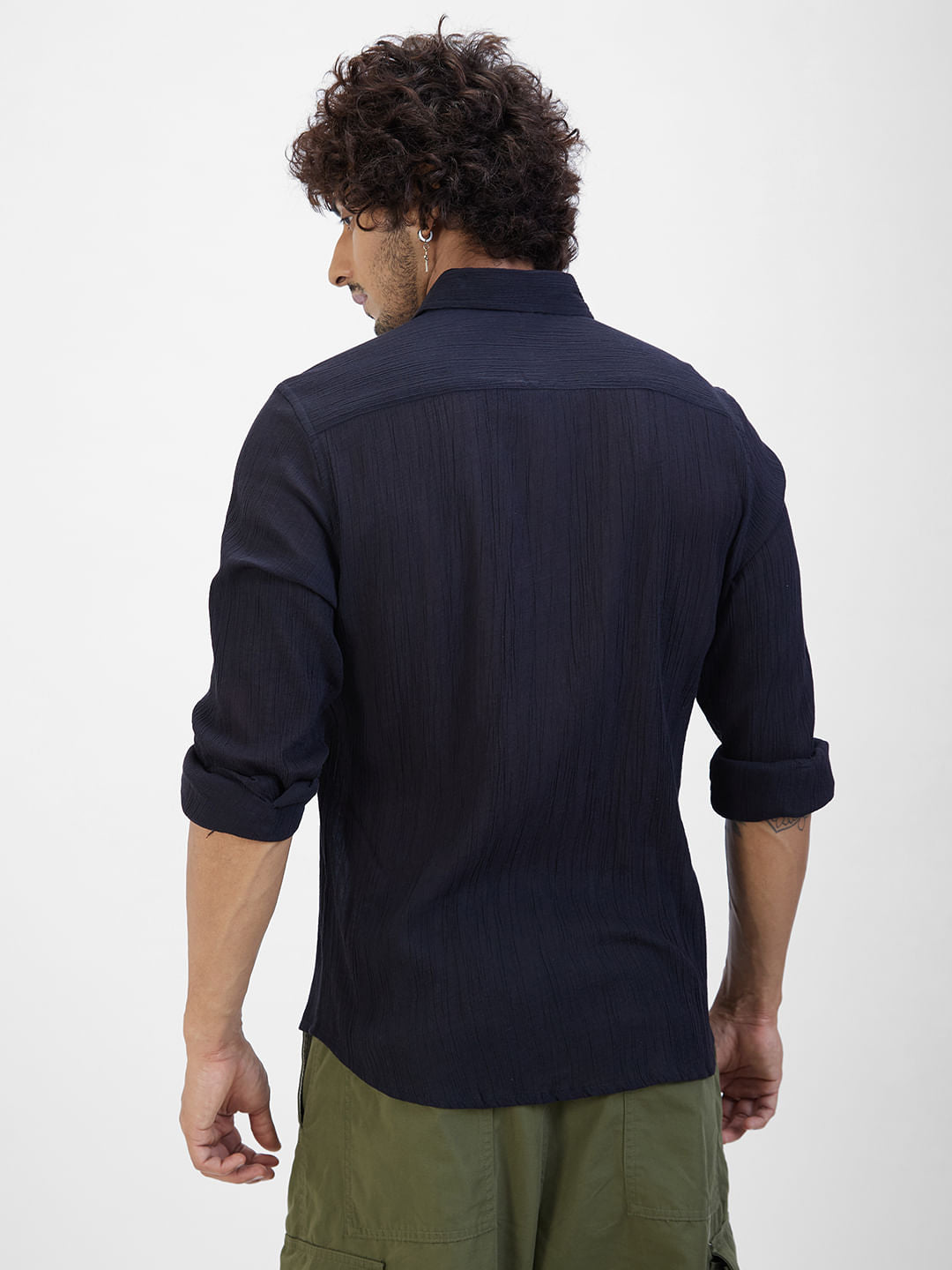 Classic Black Crepe Shirt