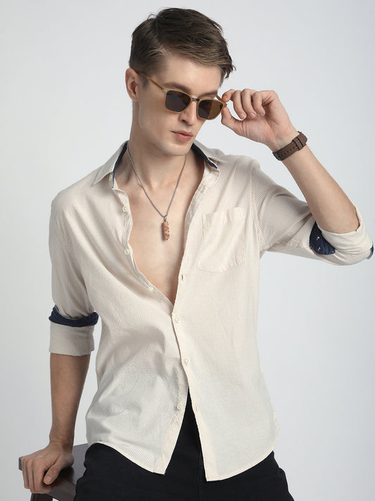 Coastal Dune Striped Seersucker Shirt