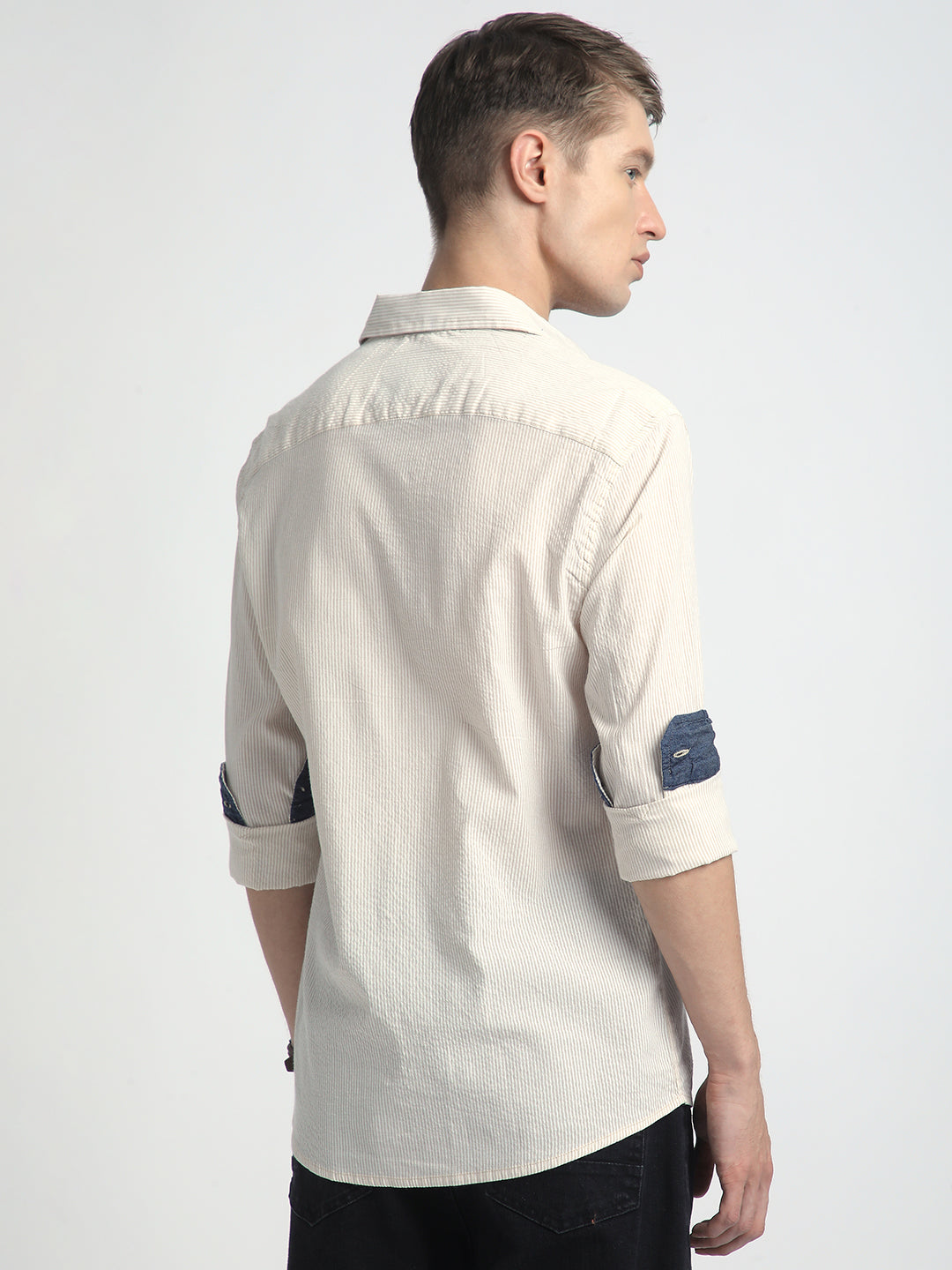 Coastal Dune Striped Seersucker Shirt