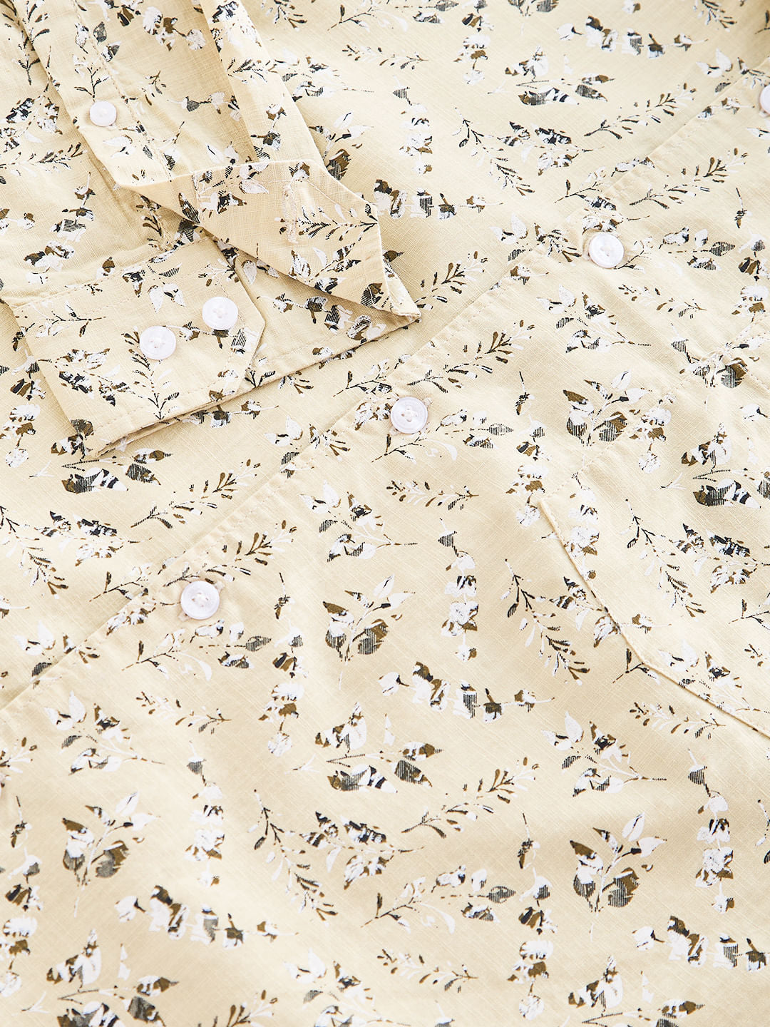 Beige Floral Printed Shirt