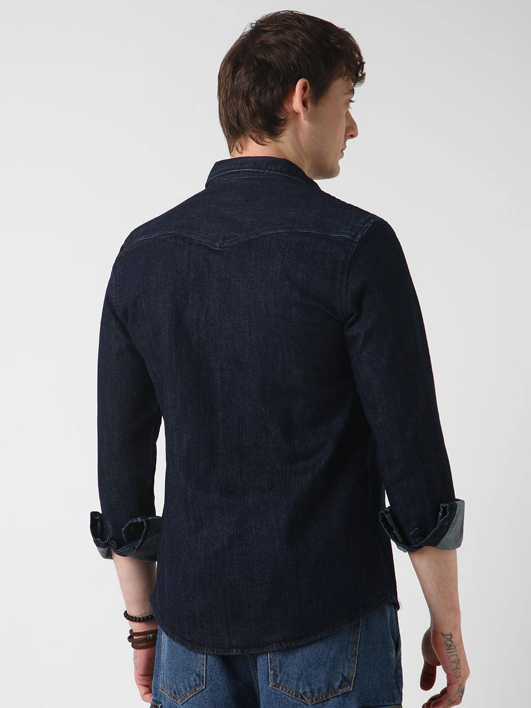 Elegant Denim Double Pocket Overshirt