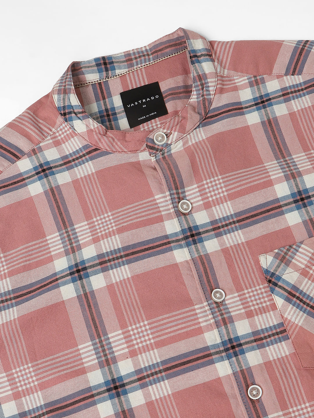 Soft Peach Tartan Checked Shirt
