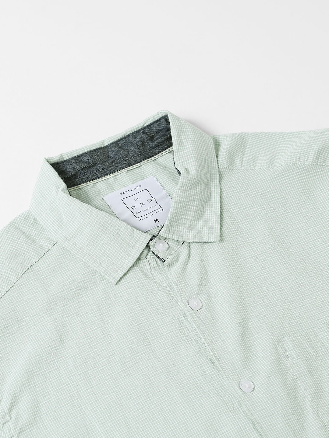 Mint Green Tiny Checkered Seersucker Shirt