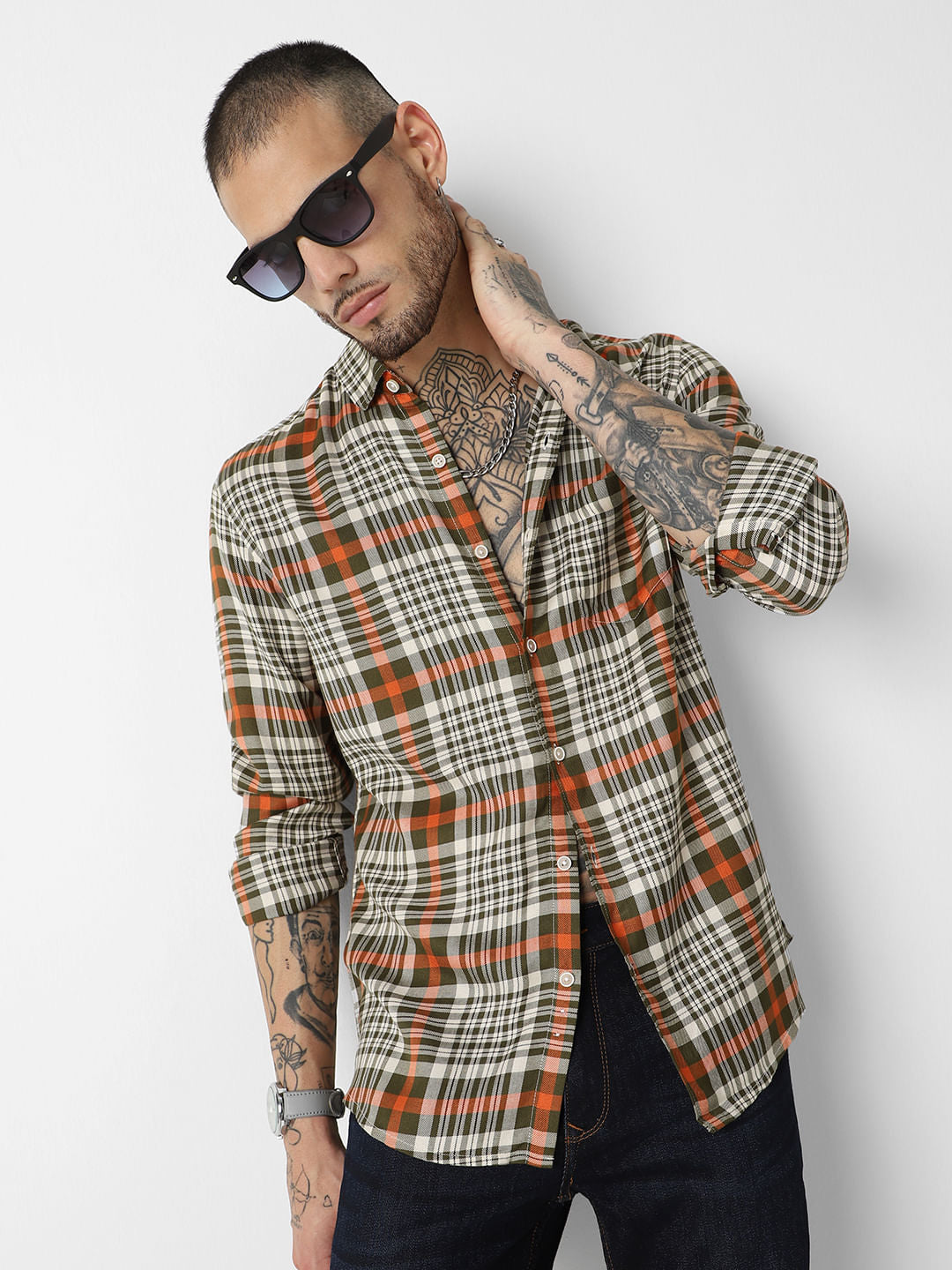 Multicolour Tartan Checked Shirt