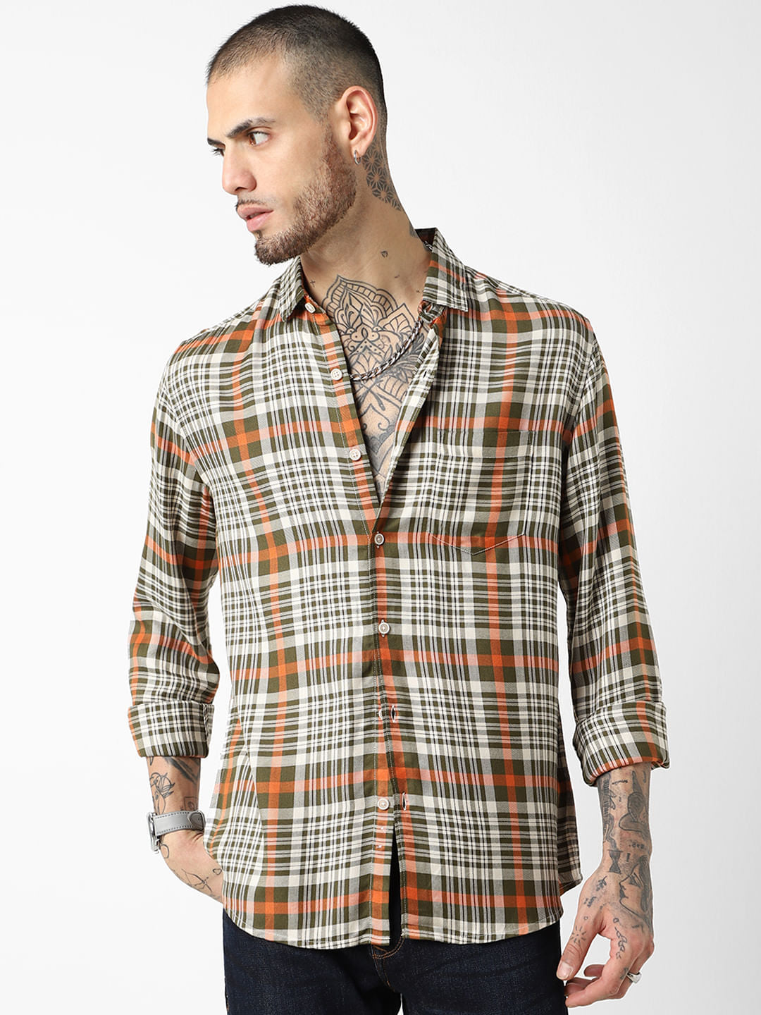 Multicolour Tartan Checked Shirt