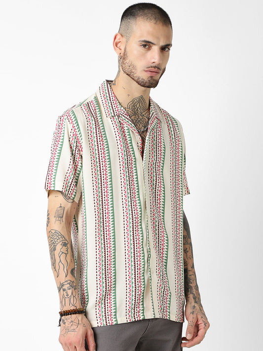 Multicolour Motifs Printed Oversized Shirt