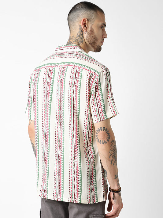 Multicolour Motifs Printed Oversized Shirt