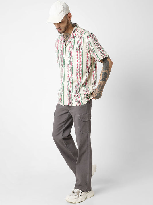 Multicolour Motifs Printed Oversized Shirt