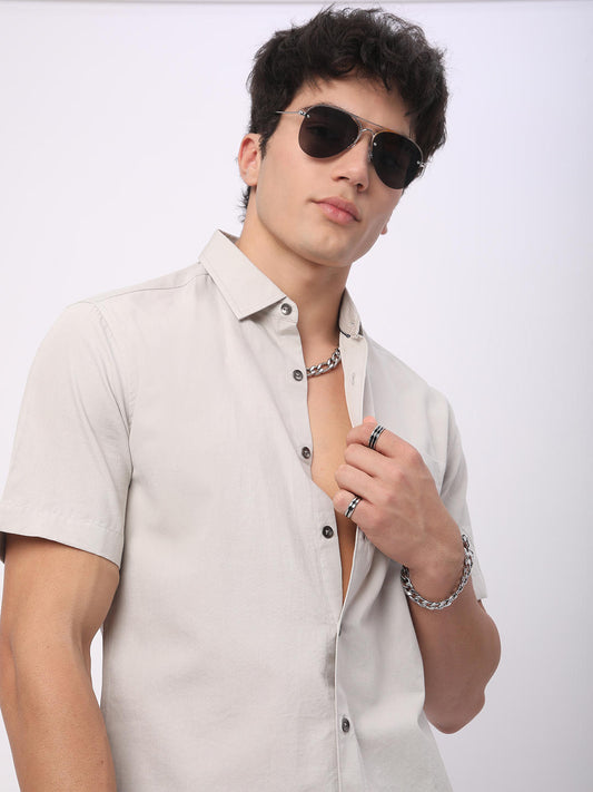 Solid Platinum Grey Shirt