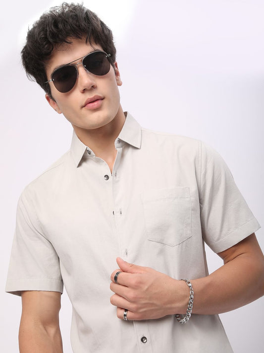 Solid Platinum Grey Shirt