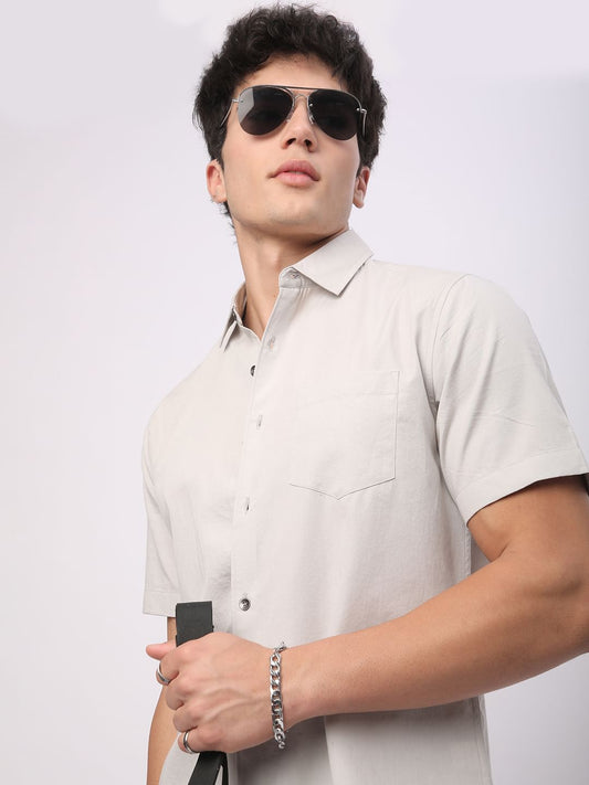 Solid Platinum Grey Shirt