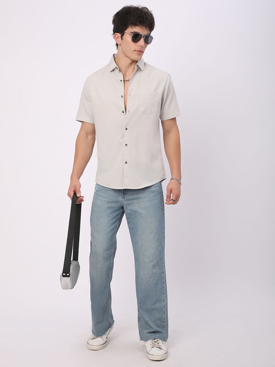 Solid Platinum Grey Shirt