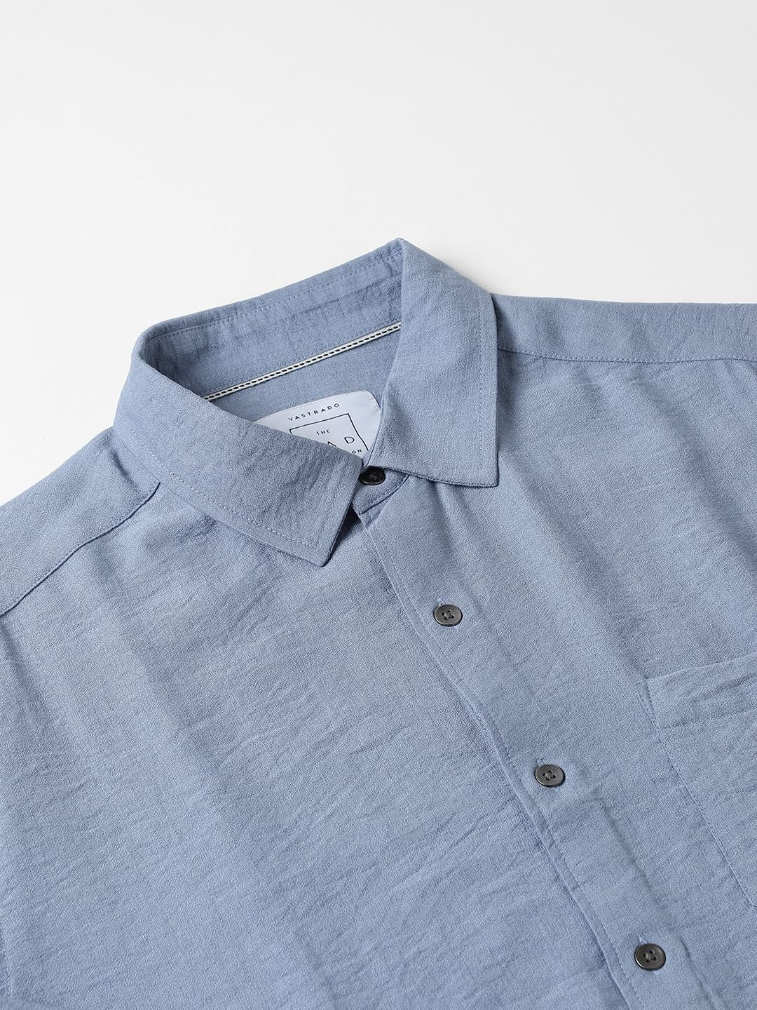Blue Italian Linen Crinkle Shirt