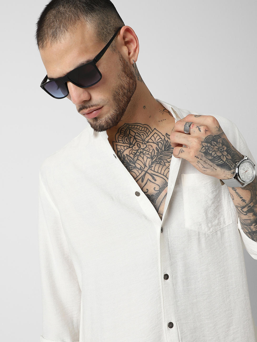 Premium Italian Linen Ivory Crinkle Shirt