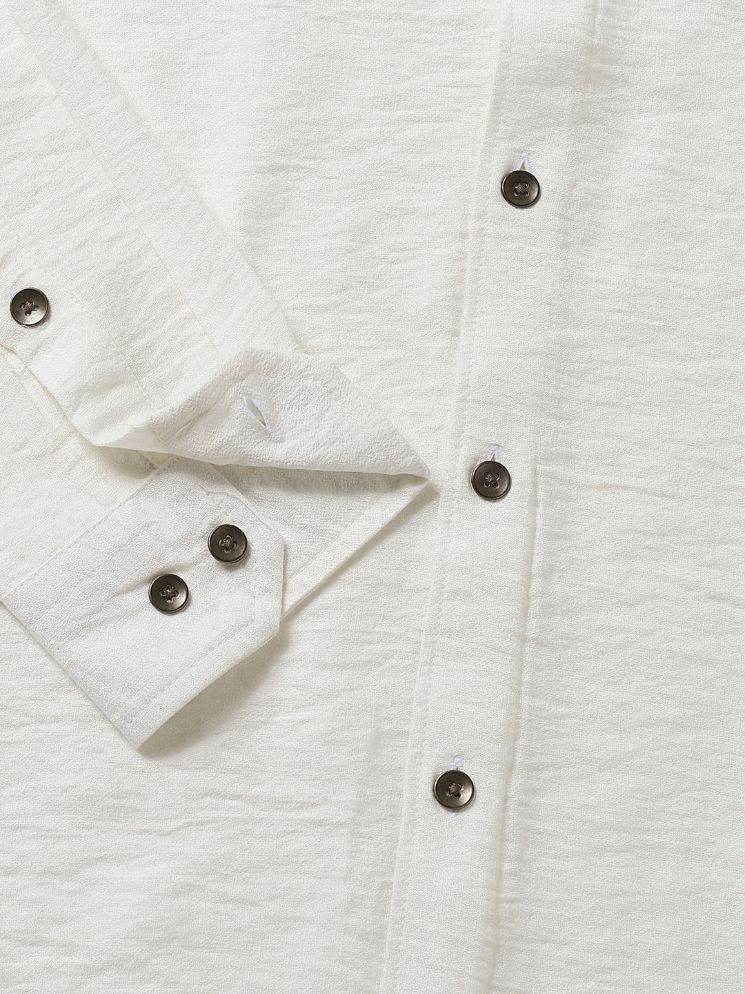 Premium Italian Linen Ivory Crinkle Shirt