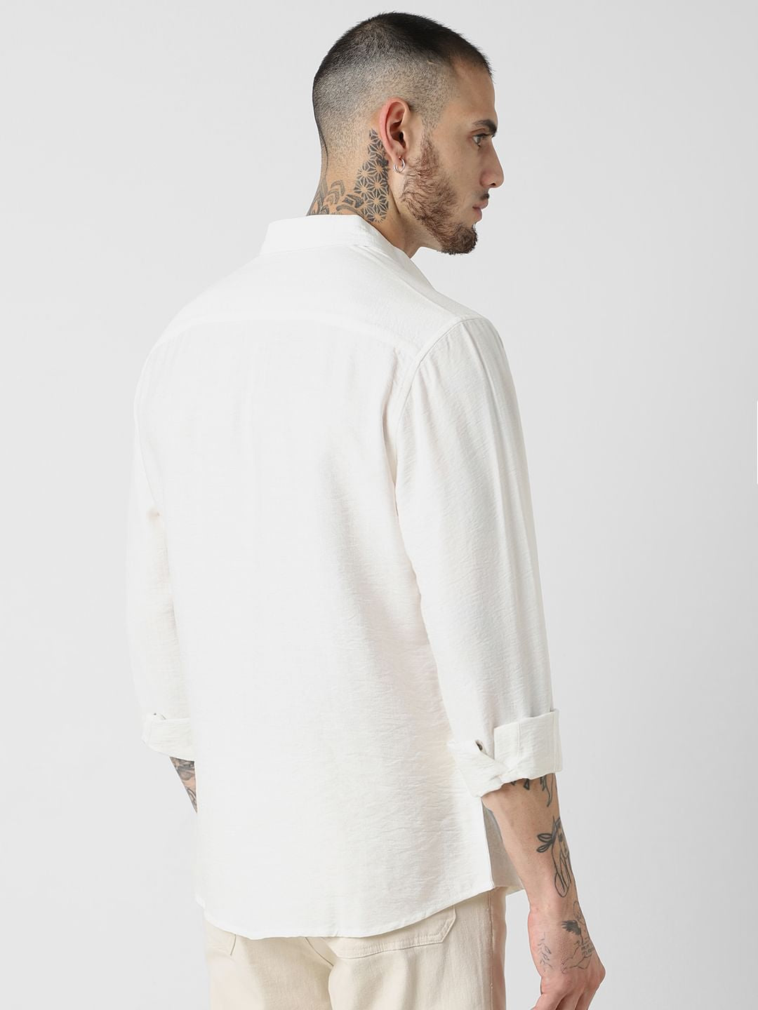 Premium Italian Linen Ivory Crinkle Shirt