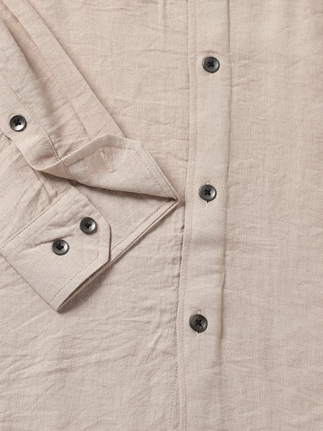 Premium Italian Linen Beige Crinkle Shirt