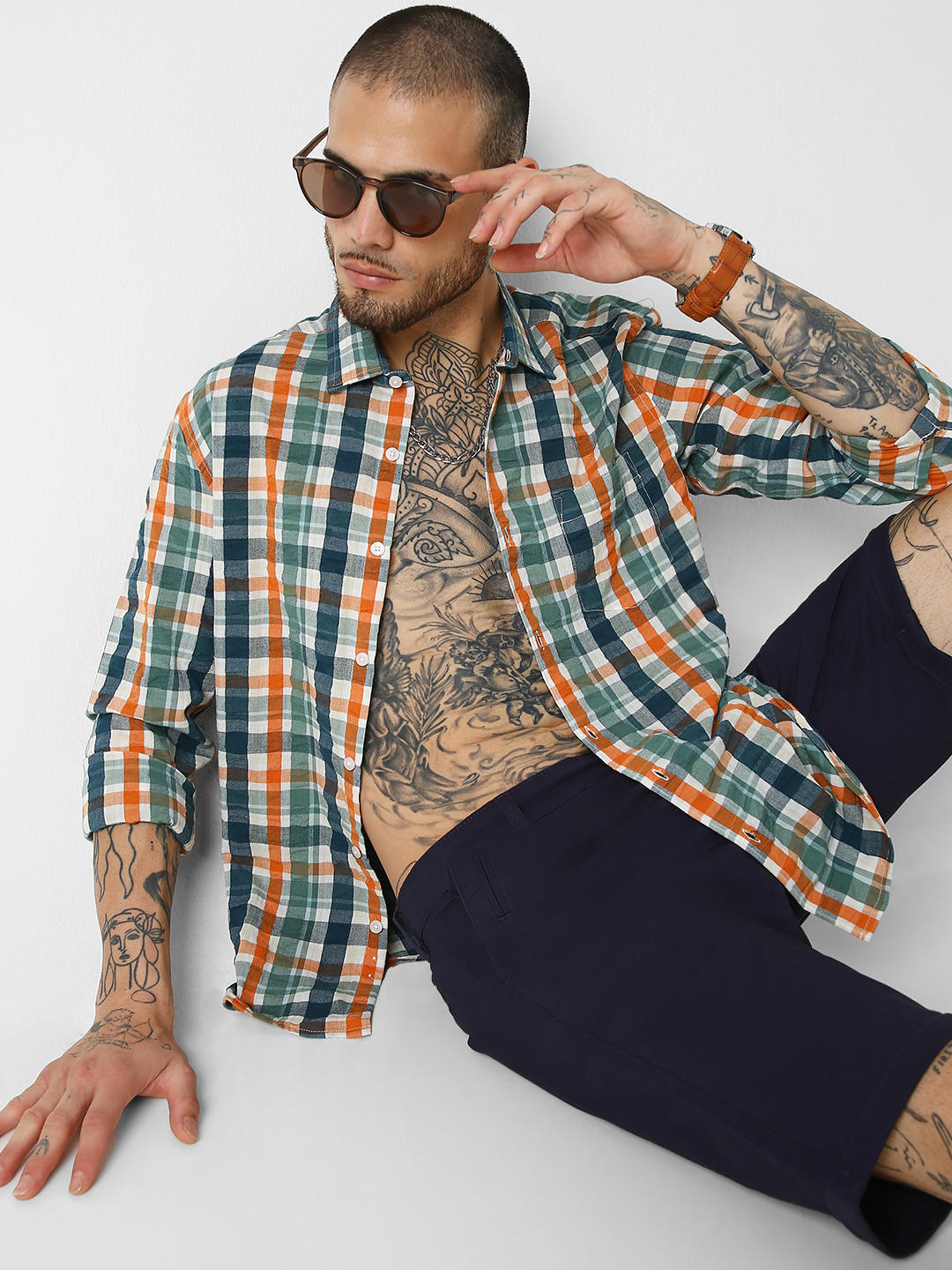 Multicolour Checkered Seersucker Shirt