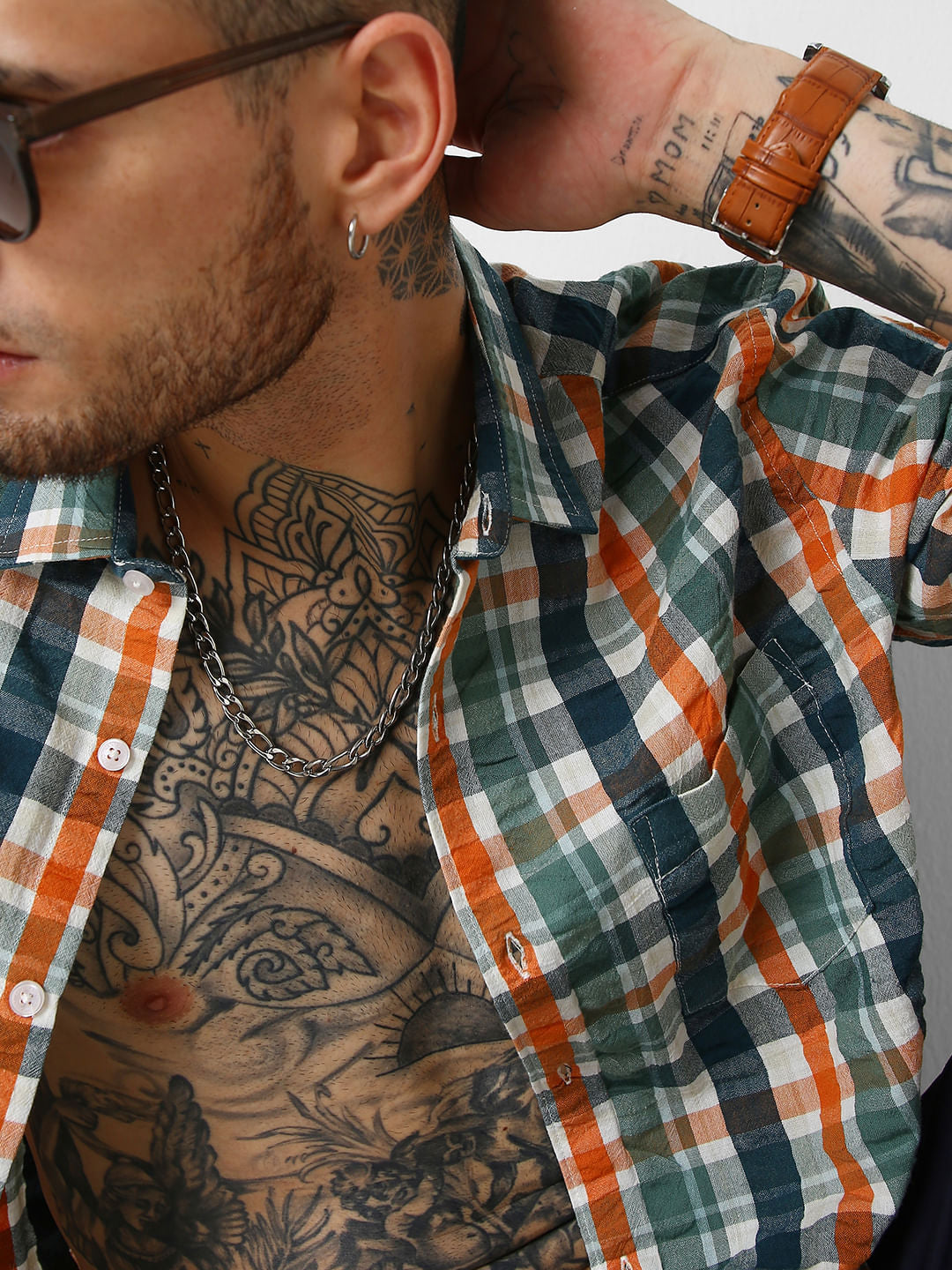 Multicolour Checkered Seersucker Shirt