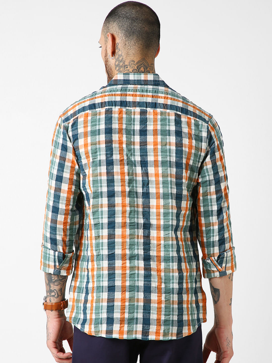 Multicolour Checkered Seersucker Shirt