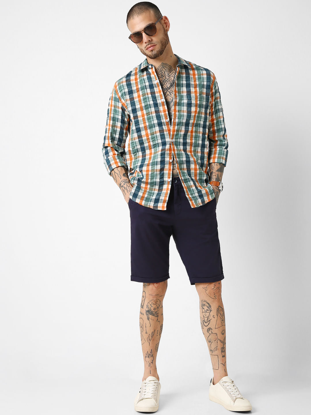 Multicolour Checkered Seersucker Shirt