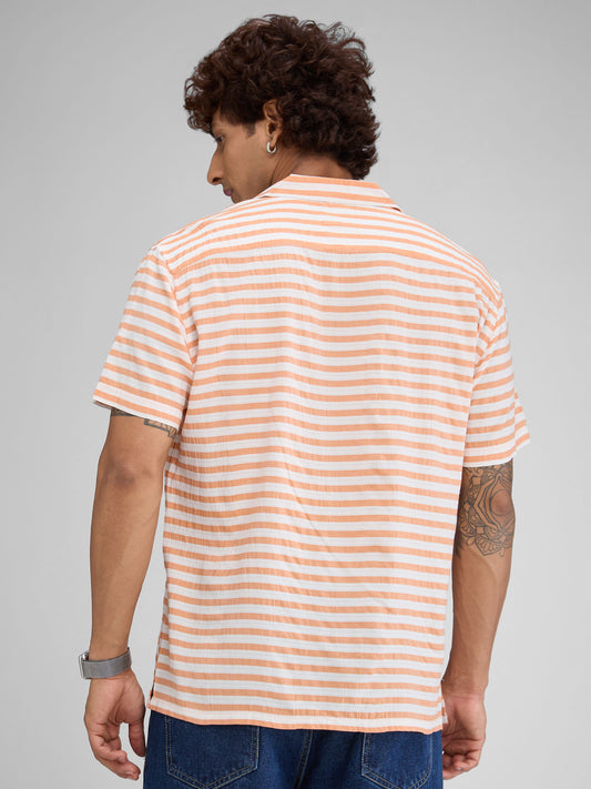 Aerospace Orange Striped Oversized Shirt