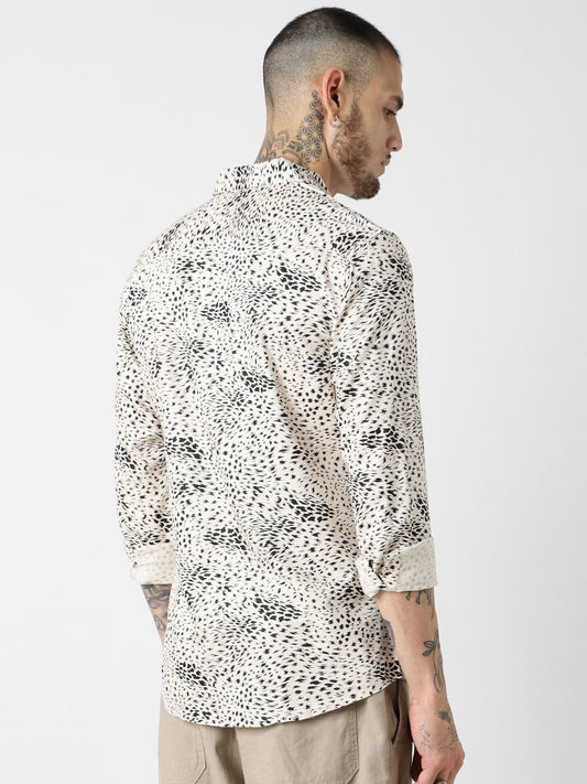 Beige Animal Printed Shirt