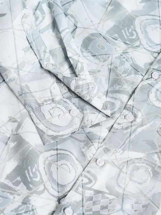 Burn Out Abstract Print Shirt