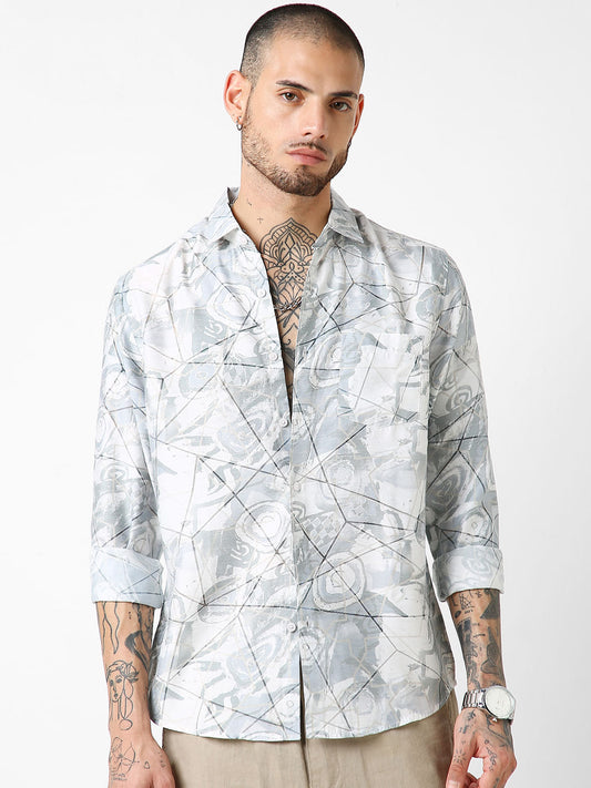 Burn Out Abstract Print Shirt