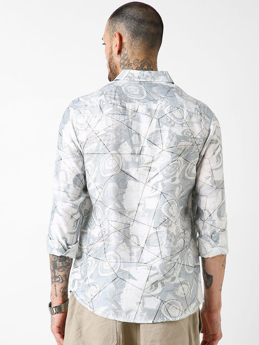 Burn Out Abstract Print Shirt