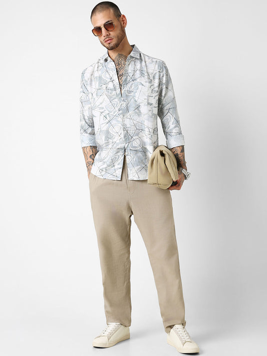 Burn Out Abstract Print Shirt