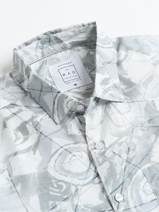 Burn Out Abstract Print Shirt